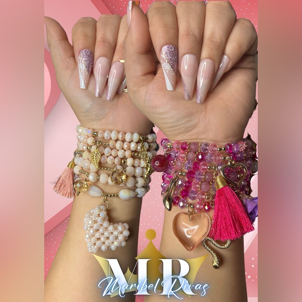 Beautiful handmade bracelets with Czech crystal and gold-plated charm